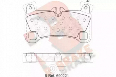 R BRAKE rb1922 -  Комплект тормозных колодок, дисковый тормоз